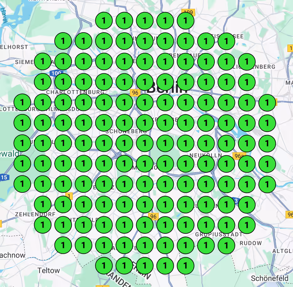 Local business Google Maps ranking after SEO campaign - Green Geogrid