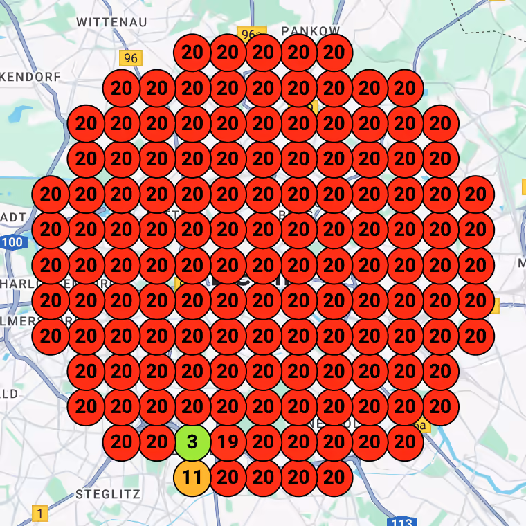 Local business Google Maps ranking before SEO - Red Geogrid